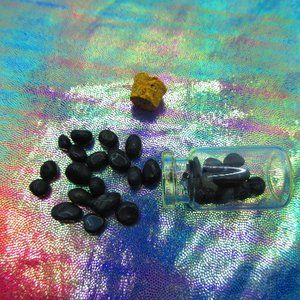 Black Onyx Gemstone Nuggets In A Bottle Embellishments Natural
